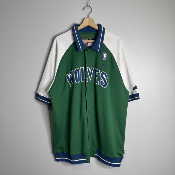 Nike Other - Minnesota Timberwolves Shirt Mens Large Green NBA Basketball Nike Snap Front